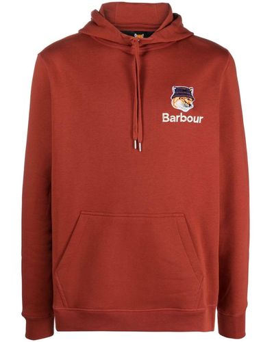 Barbour X Maison Kitsuné Logo-embroidered Cotton Hoodie