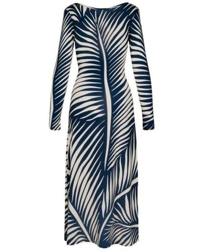 Johanna Ortiz Palm Tree-print Midi Dress - ブルー