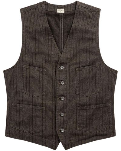 RRL Pinstriped Cotton-twill Waistcoat - Gray