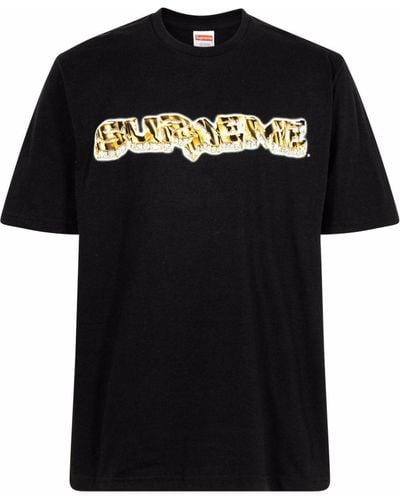 Supreme ロゴ Diamond Tシャツ - ブラック