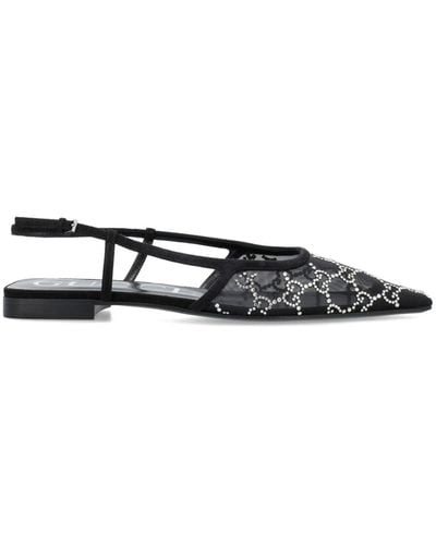 Gucci GG Crystal-embellished Ballerina Shoes - Black