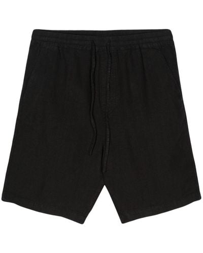 120% Lino Linen Bermuda Shorts - Black