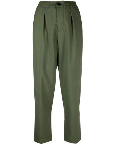 Marni Pantalon chino à taille élastiquée - Vert