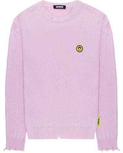 Barrow Logo-embroidered Cotton Jumper - Pink