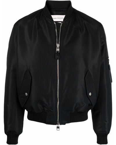 Alexander McQueen Rear Logo-print Bomber Jacket - Black