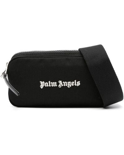 Palm Angels Logo-embroidered Cotton Bag - Black