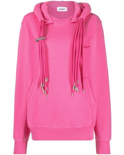 Ambush Multicord-drawstring Cotton Hoodie - Pink