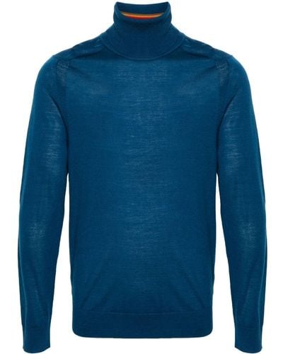 Paul Smith Roll-neck Merino Wool Sweater - Blue