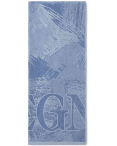 Zegna Logo-print Cotton Beach Towel - Blue