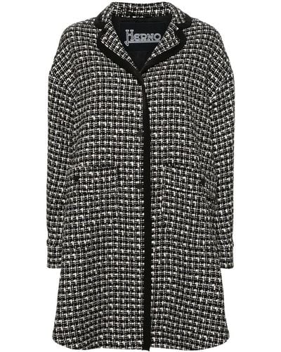 Herno Tweed Midi Coat - Gray