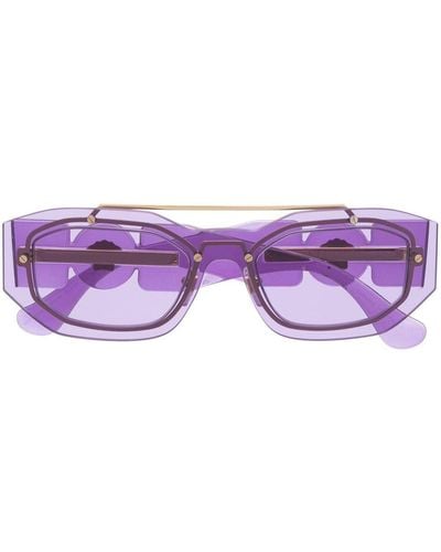 Versace Medusa-head Logo-plaque Sunglasses - Purple