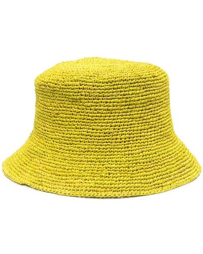 IBELIV Raffia Bucket Hat - Yellow