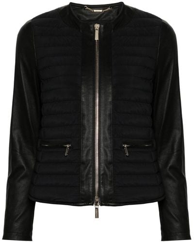 Moorer Delma Quilted Leather Jacket - Black