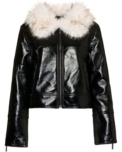 Unreal Fur Jacke aus Kunstleder - Schwarz