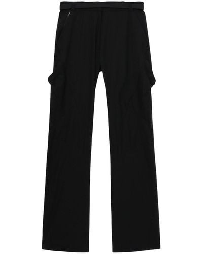 Hyein Seo Belted Flared Trousers - Black
