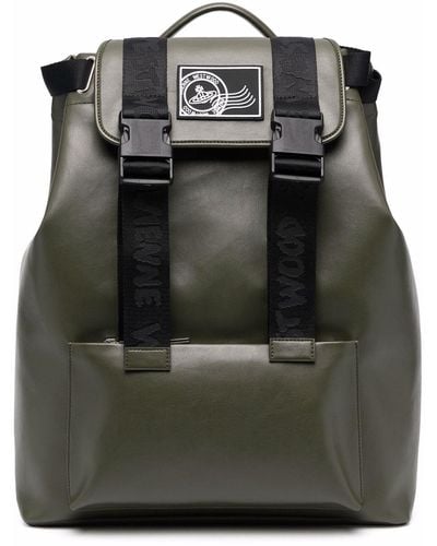Vivienne Westwood Orb Logo-patch Faux-leather Backpack - Green