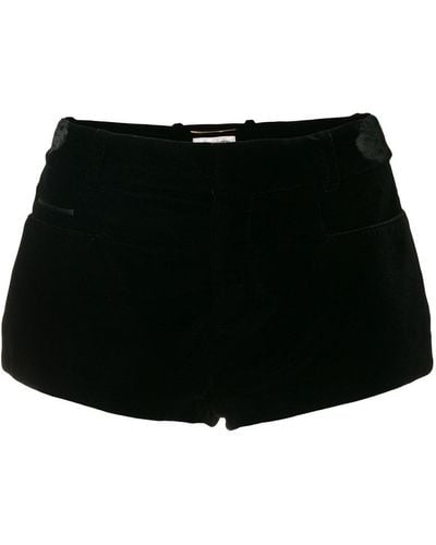 Saint Laurent Velvet Short Shorts - Black