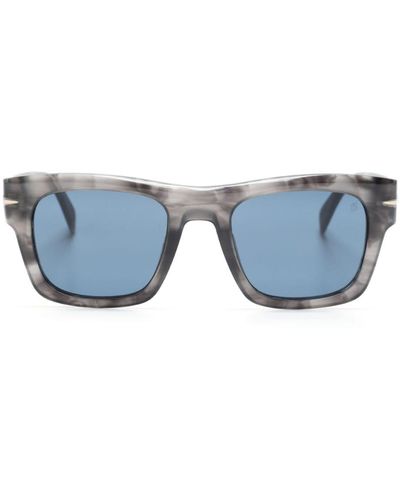 David Beckham Marbled Square-frame Sunglasses - Blue