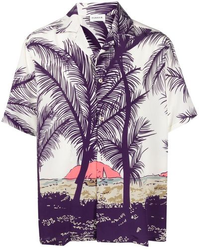 P.A.R.O.S.H. Palm-tree Short-sleeved Shirt - Purple