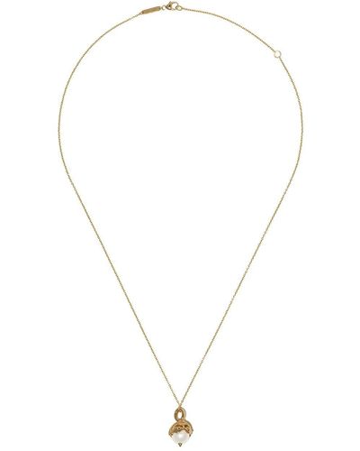 Stephen Webster 18kt Yellow Gold Gemini Astro Ball Pearl Pendant Necklace - White