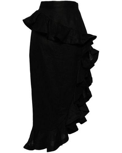 Zimmermann Harmony Ruffle-detailing Skirt - Black