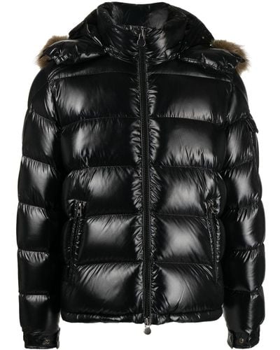 Moncler Maya Fur-trimmed Puffer Jacket - Black