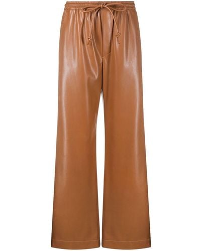 Nanushka Pantalon à lien de resserrage - Marron