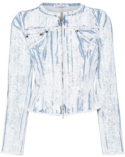 Acne Studios Giacca denim con stampa Pigment - Blu