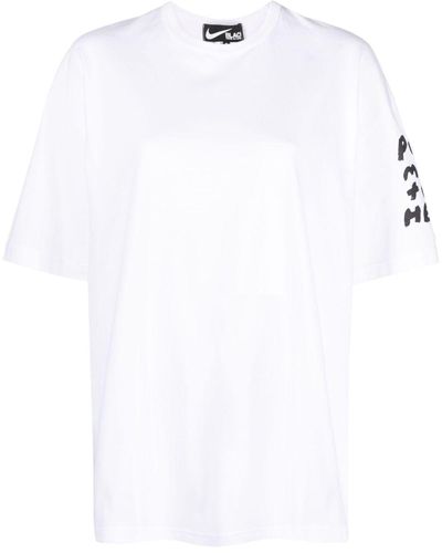 Comme des Garçons X Nike T-Shirt mit Slogan-Print - Weiß