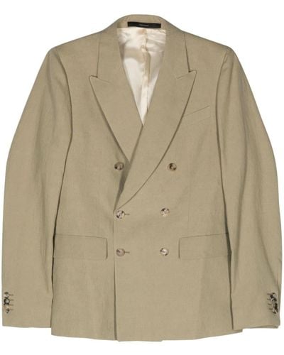 Paul Smith Double-breasted Linen Blazer - Natural