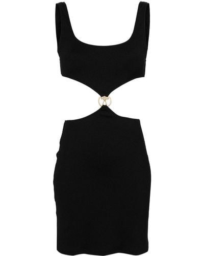 Moschino Cut-out Ribbed Minidress - Black