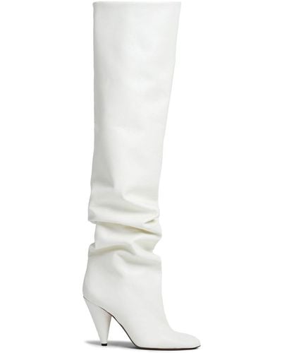 Proenza Schouler Cone Slouch Over The Knee 100mm Boots - White