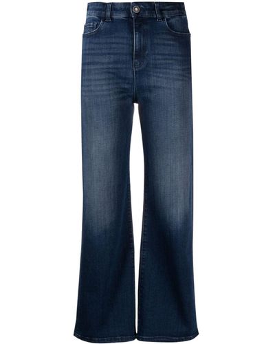 Emporio Armani J33 mid-rise wide-leg jeans - Blu