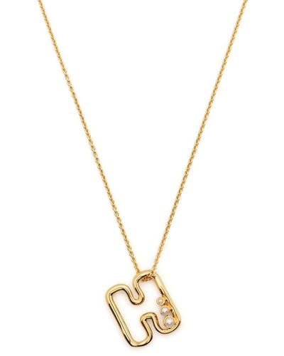 Missoma Pearl-embellished Initial Pendant Necklace - Metallic