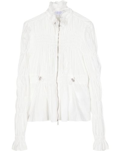 Off-White c/o Virgil Abloh Ruched Zip-up Jacket - White
