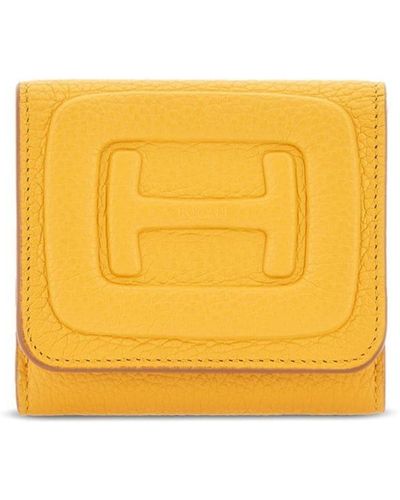 Hogan Portemonnaie mit Logo-Prägung - Gelb