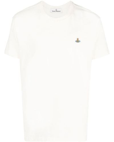 Vivienne Westwood Orb Embroidered-logo Short-sleeve T-shirt - White