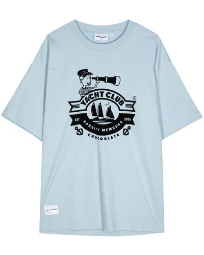 Chocoolate T-Shirt mit grafischem Print - Blau