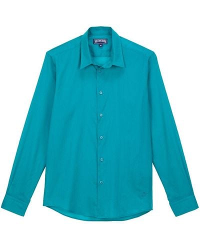 Vilebrequin Caracal Hemd aus Bio-Baumwolle - Blau