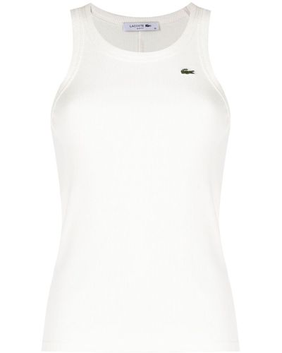Lacoste Logo-appliqué Ribbed Tank Top - White
