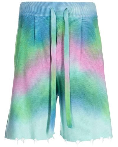 Laneus Pantalones cortos con motivo tie-dye - Azul