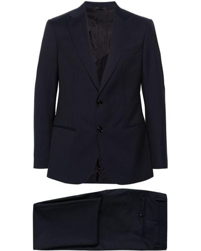 Giorgio Armani Single-breasted Virgin Wool Suit - Blue