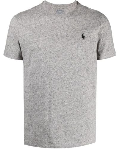 Polo Ralph Lauren Embroidered-logo Cotton T-shirt - Gray