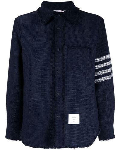 Thom Browne 4-bar Stripe Shirt Jacket - Blue