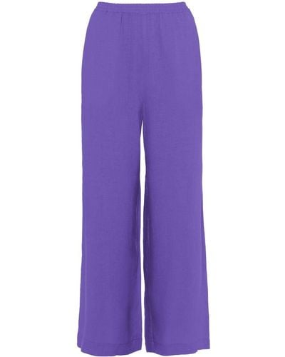 Eres Select Wide-leg Linen Trousers - Purple