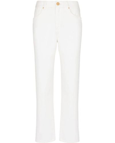 Balmain Halbhohe Straight-Leg-Jeans - Weiß