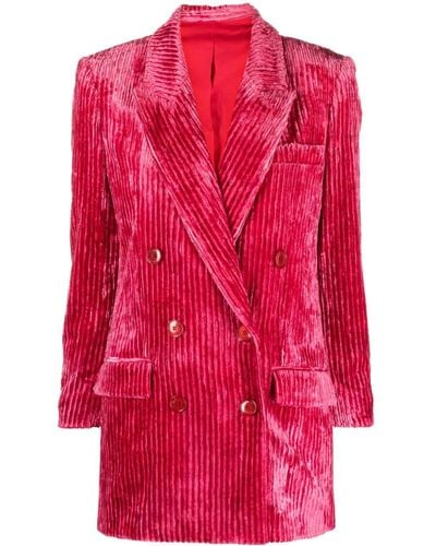 Isabel Marant Dita Double-breasted Corduroy Blazer - Red