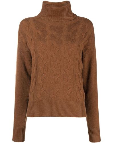 Woolrich Turtleneck Cable-knit Jumper - Brown
