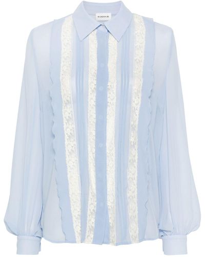 P.A.R.O.S.H. Lace-panelling Shirt - Blue