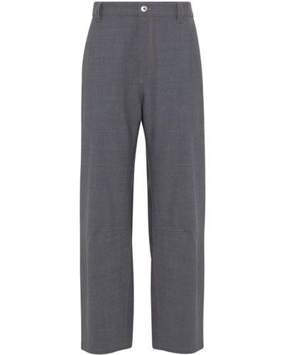 Brunello Cucinelli Mélange-effect Trousers - Grey